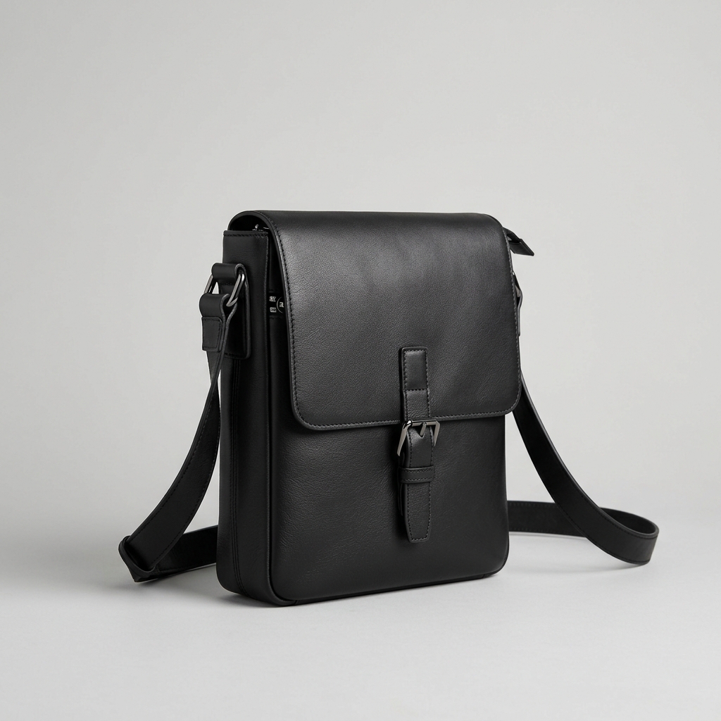 Crossbody Messenger Bag - Black