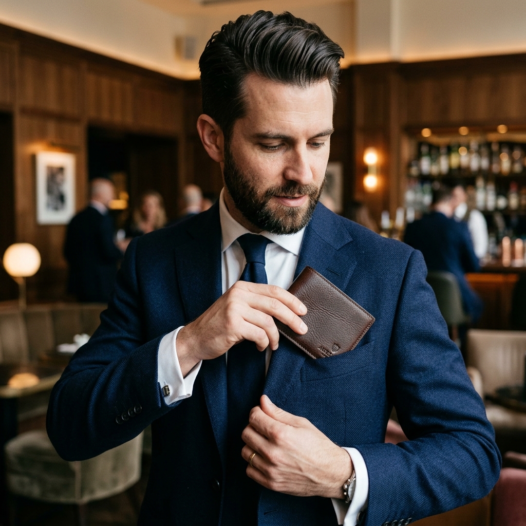 Executive Bifold Wallet - Dark Brown - View